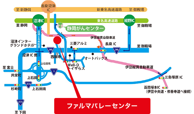 ファルマバレーセンター周辺の地図